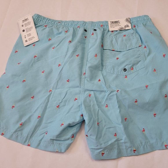 Mens Embroidered Flamingo swim trunks 2XL Fast Dry - Picture 5 of 6